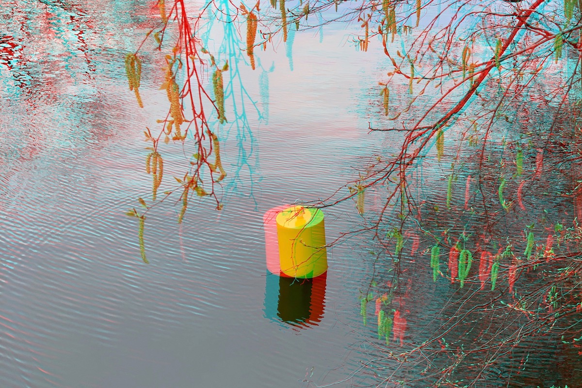 Anaglyphe 07-2021: "FR&Uuml;HLING AM KANAL" &copy;rbockberlin2021, canvas, 80x120 cm